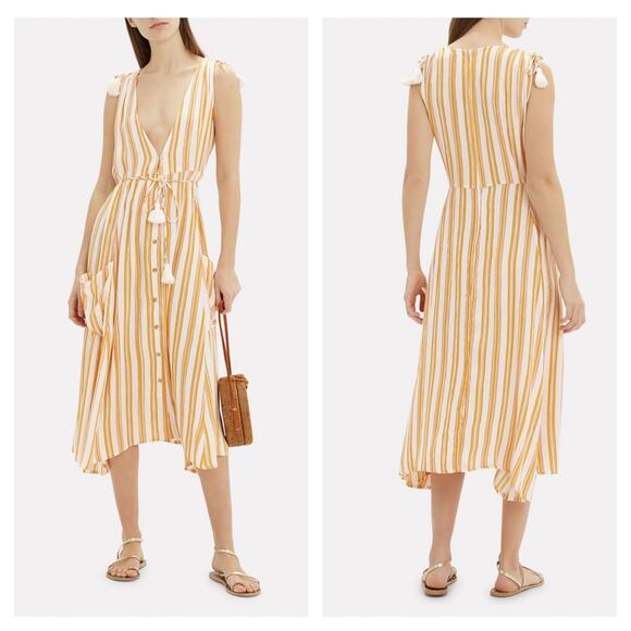 FAITHFULL THE BRAND Claudia Striped Midi Dress - Picture 1 of 5